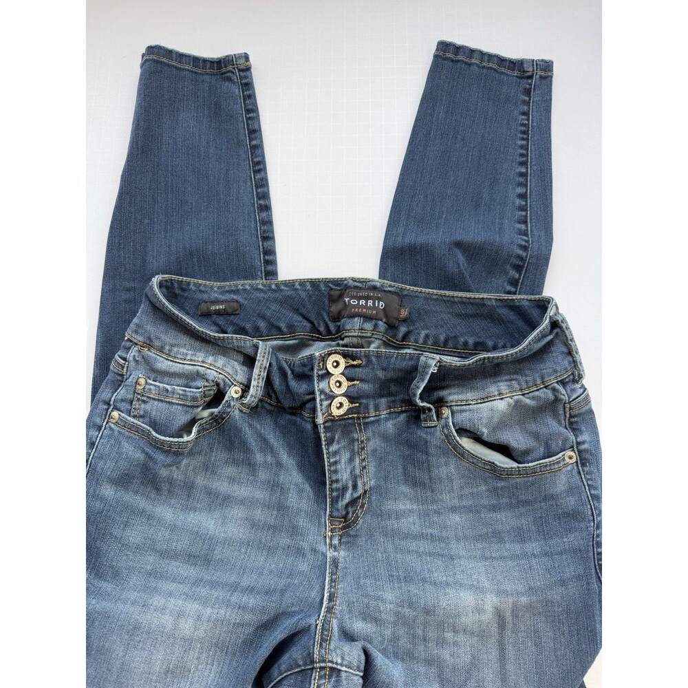 Torrid Premium Jegging Stretch Ankle Jeans Women Size 14R Blue 30x27 Distressed